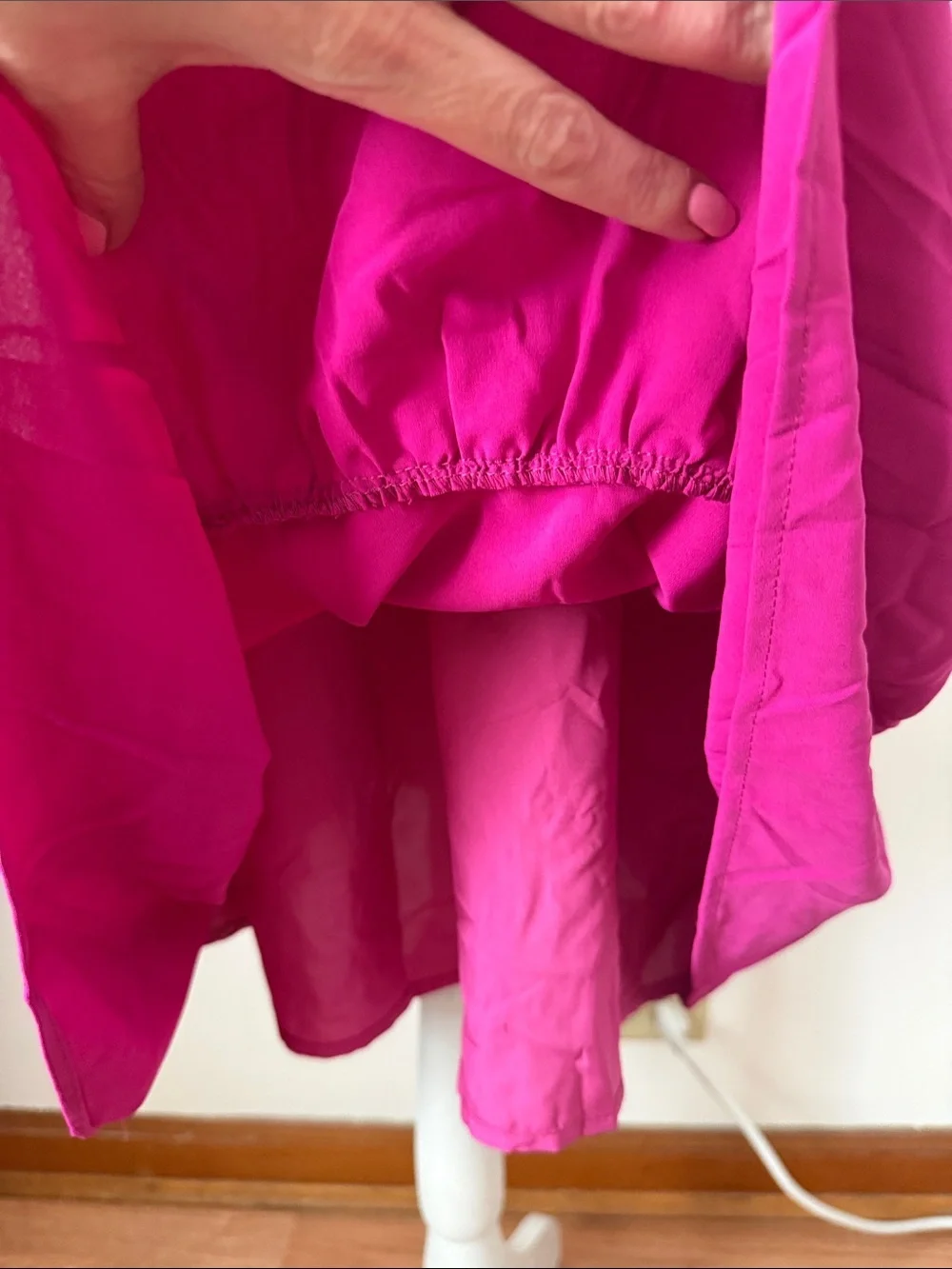 Dokotoo Fuchsia V-Neck Drawstring Midi Dress